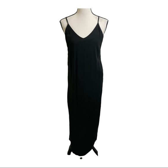 Joes maxi slip on crisscross back v neck rayon dress black size small. - Picture 1 of 14